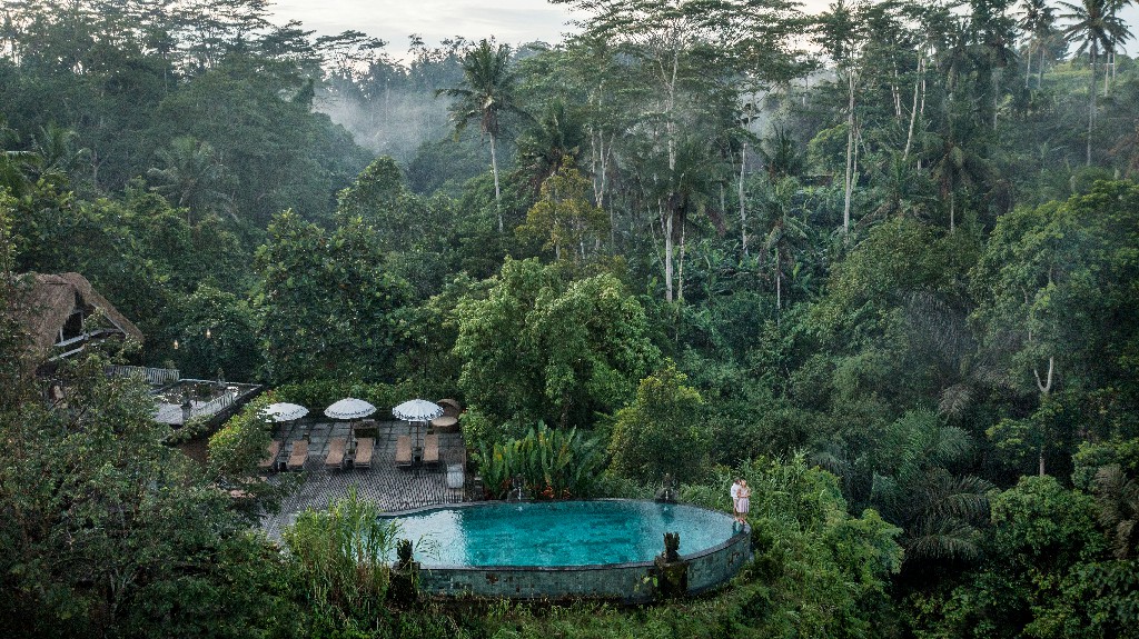 Kayon Resort infinity pool, hotels in ubud